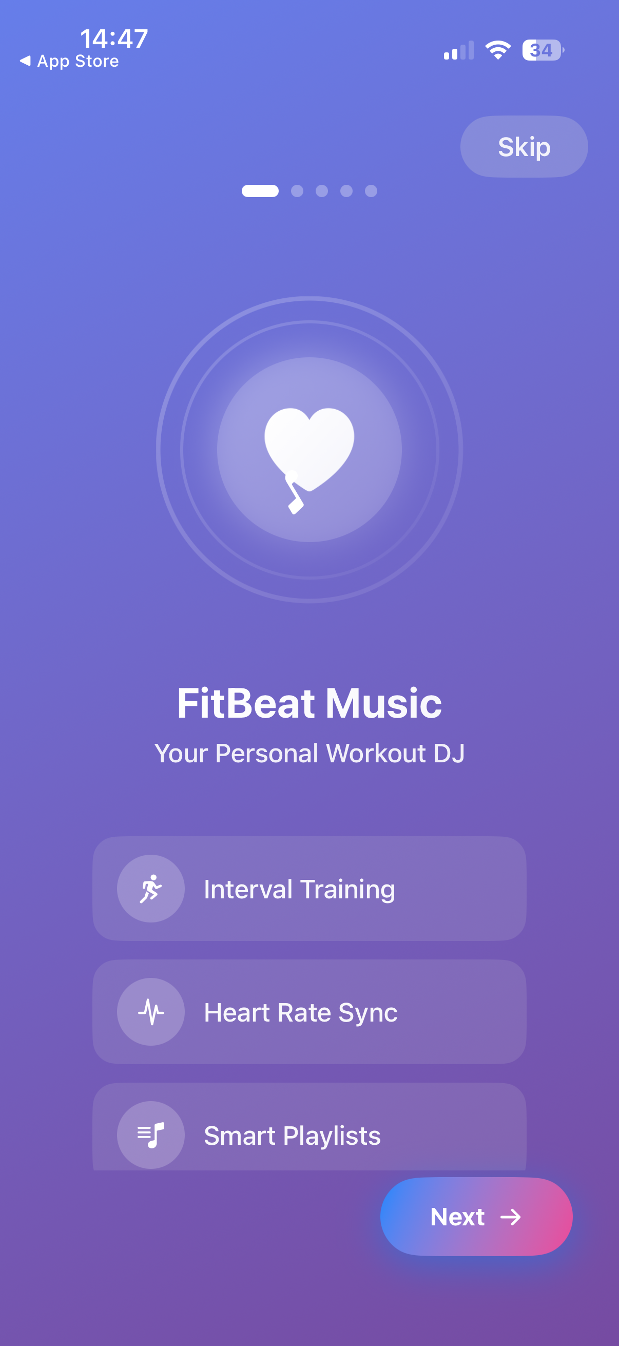 FitBeat Settings (Dark)